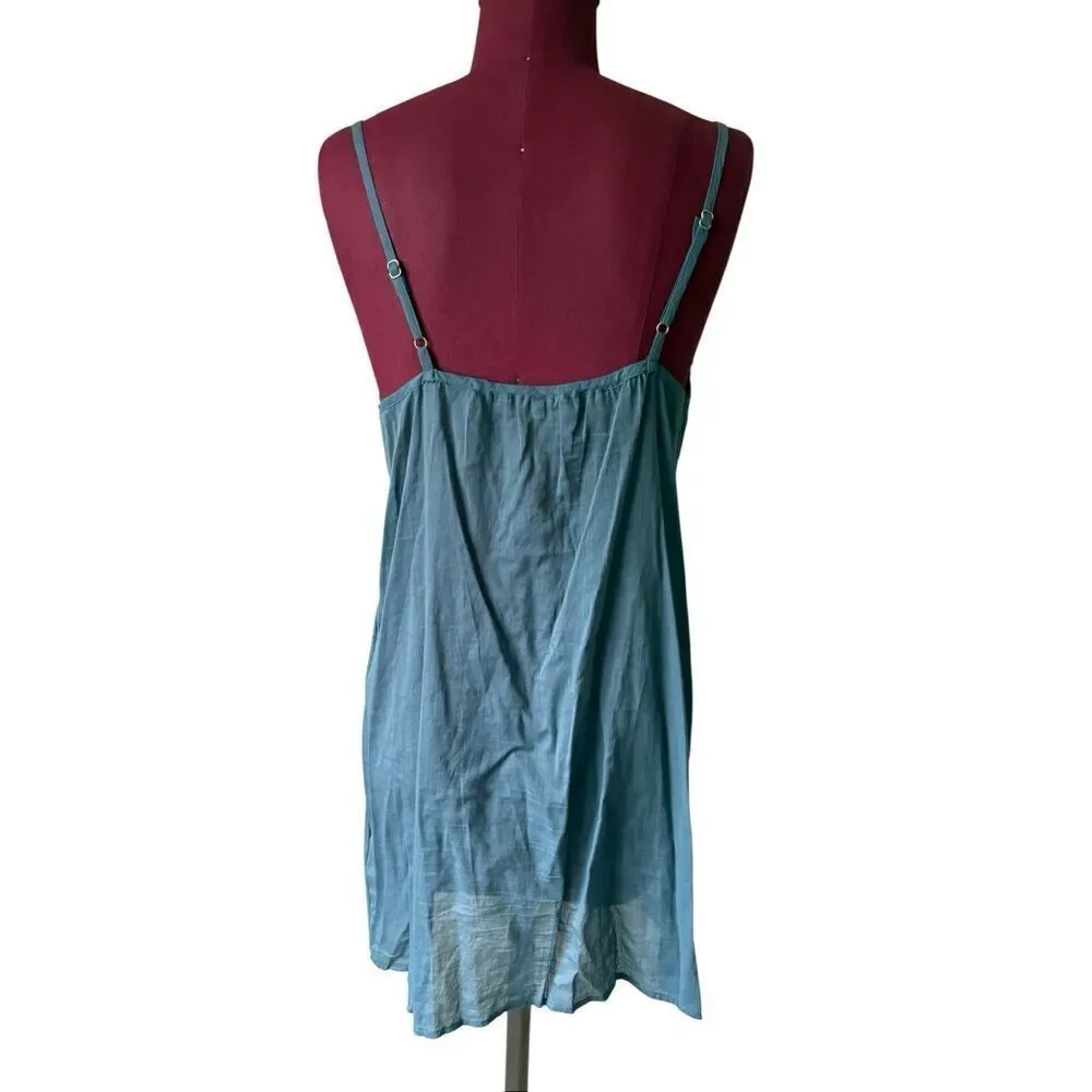 DRA Los Angeles Teal‎ Eyelet Dress Anthropologie Size Small Quarter Sleeves